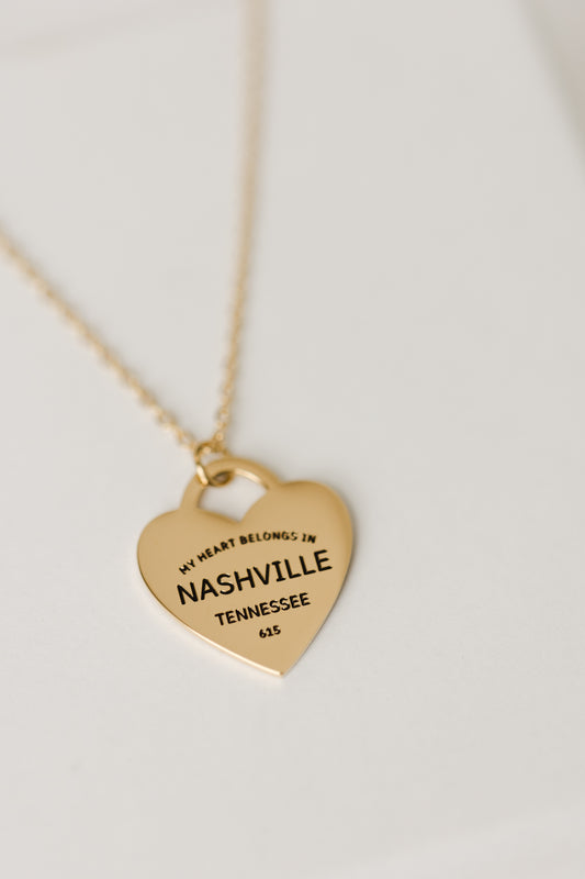 My heart belongs in Nashville necklace