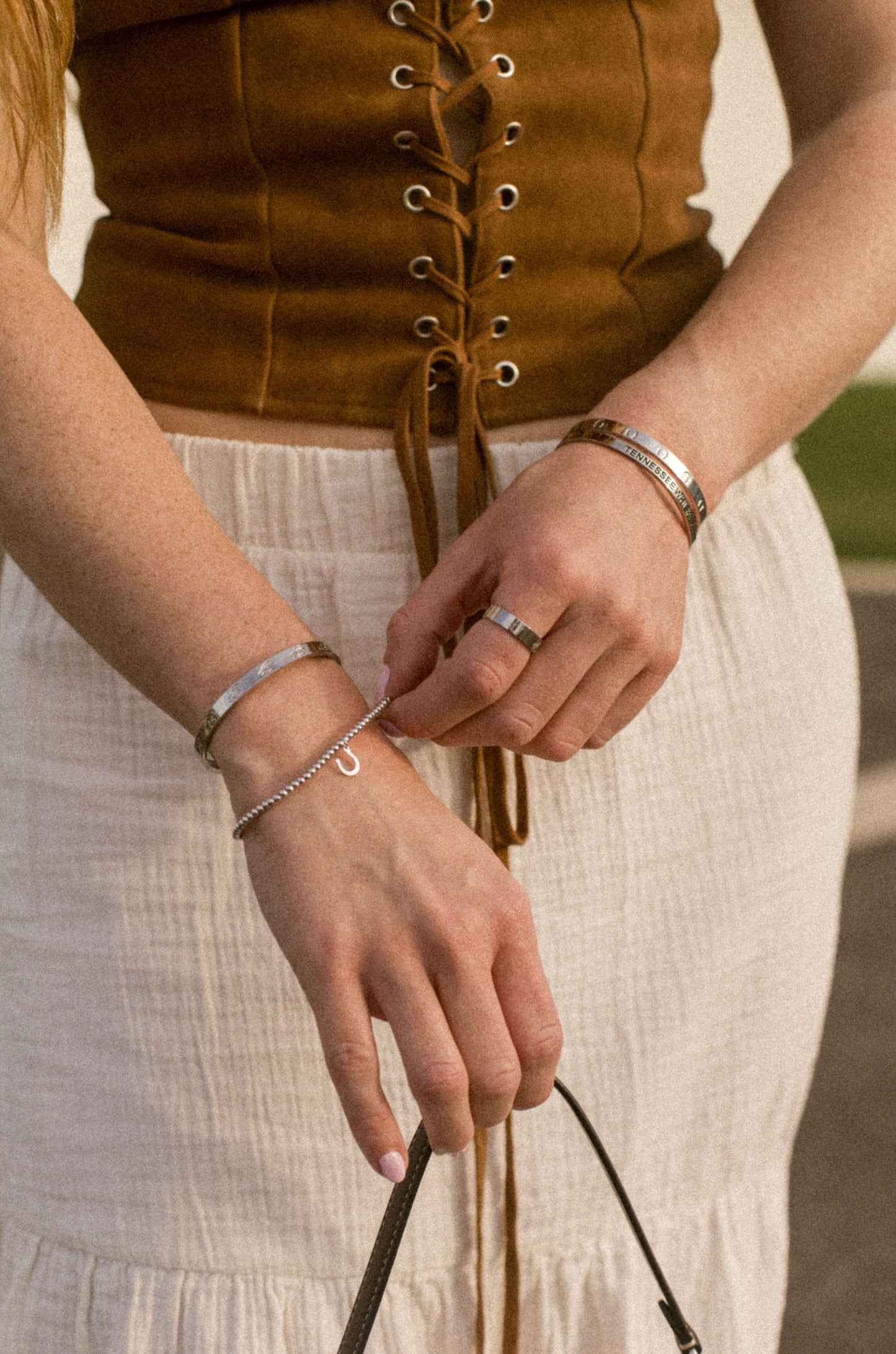 Beaded horseshoe bracelet