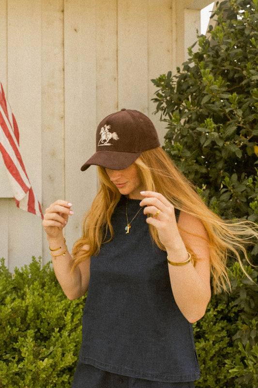 Cord cowgirl hat